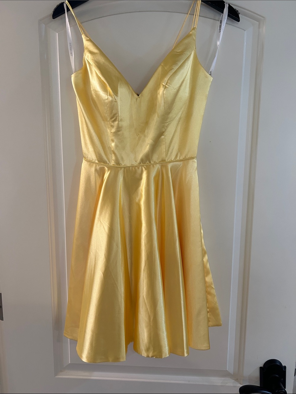 Sherri Hill Lemon Satin Event Dress